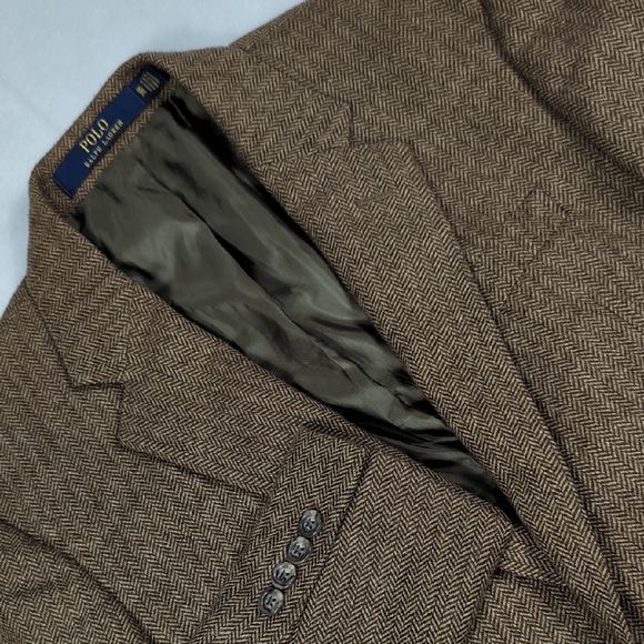 Polo Ralph Lauren Wool Blend Herringbone Mens 2 Button Sport Coat Size 38R